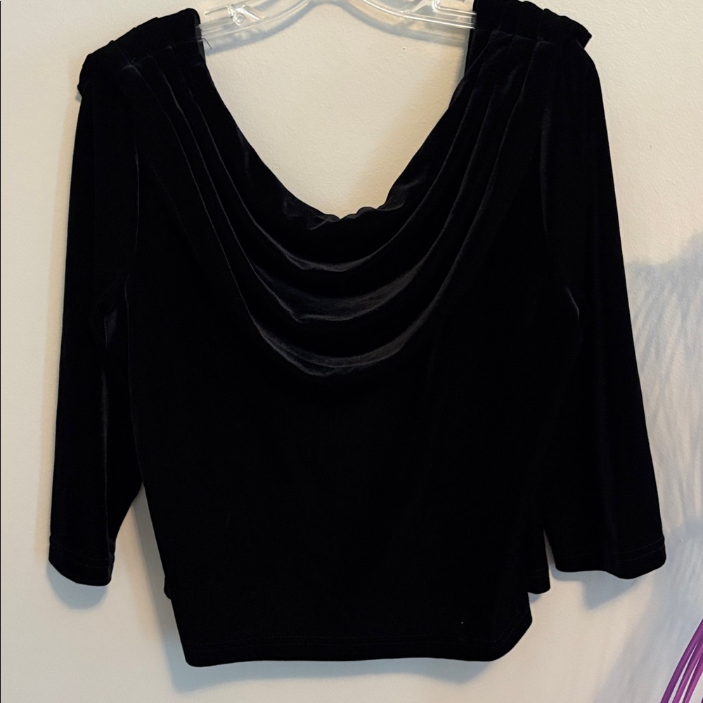MSK Black Velvet Blouse